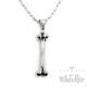 Edelstahl Anhänger Knochen Bone silber massiv Hund Gothic Biker 60cm Halskette