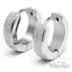 Edelstahl Ohrringe Klapp-Creolen silber diamantiert funkelnd schmal dünn 13mm Ø