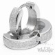 Edelstahl Ohrringe Klapp-Creolen silber diamantiert funkelnd schmal dünn 13mm Ø