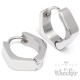 Edelstahl Herren Ohrringe Klapp-Creolen Pentagon Fünfkant silber poliert 13mm Ø