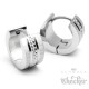 Edelstahl Ohrringe Klapp-Creolen Silber Gebürstet mit Muster graviert 13mm Ø Neu