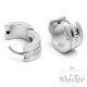 Edelstahl Ohrringe Klapp-Creolen Silber Gebürstet mit Muster graviert 13mm Ø Neu